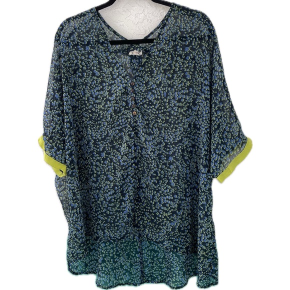 Free People Intimately Swim Cover Up Blue Green Small - Picture 3 of 10